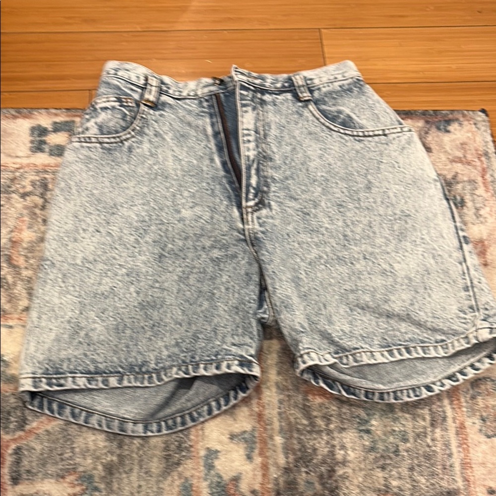 Acid Wash Denim Shorts